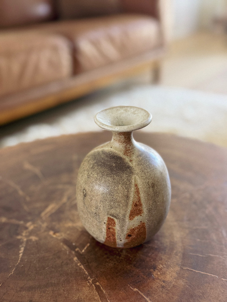 Ceramic vase in a sunlit Ojai interior